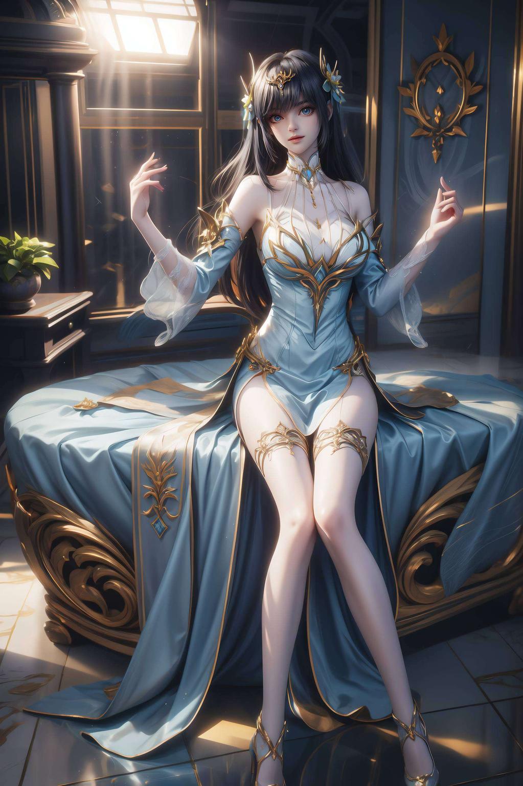 淡雅如菊宛如壁画中的古典美人