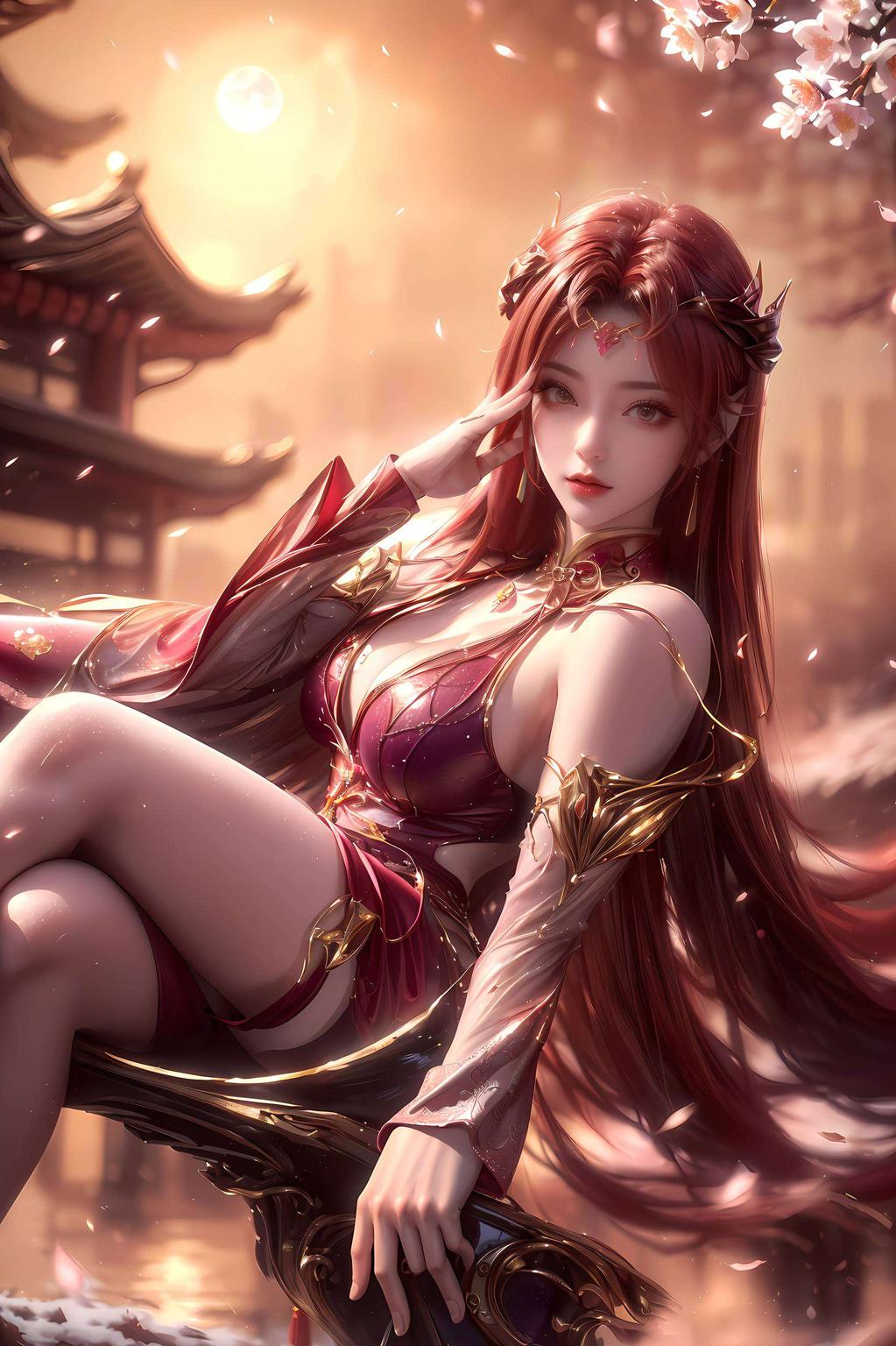ai国漫女神神马妖夜壁纸散发着独特魅力淡雅的色彩中透着丝丝忧伤